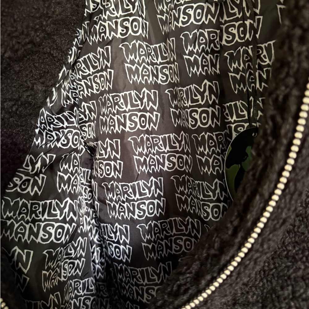 Dolls Kill Marilyn Manson Hooded Teddy Jacket - Picture 4 of 6